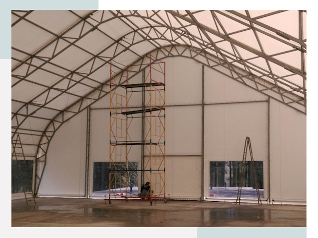 Шатровые ангары в Тихвине